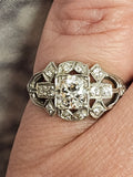 0.93 CTW Diamond Ring in Platinum, Size 7.25