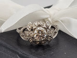0.93 CTW Diamond Ring in Platinum, Size 7.25