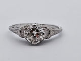 0.91CT. Diamond Filigree Engagement Ring in Platinum, Size 6