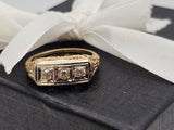 0.33 CTW 3 Stone Diamond Filigree Ring in 14k Yellow and White Gold, Size 6.25