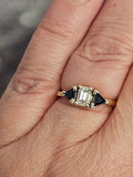 0.50CT. Sapphire and Diamond Ring in 18k Yellow Gold, Size 7.5