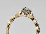 0.81 CTW Marquise Cut Diamond Halo Engagement Ring in 14k Yellow Gold, Size 6.5