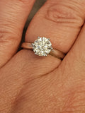 1.68CT. Round Brilliant Cut Diamond Solitaire Engagement Ring in 14k White Gold, Size 7.5