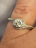 1.12 CTW Diamond Engagement Ring in 14k White Gold, Size 7