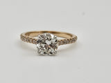1.61 CTW Diamond Engagement Ring in 14k Gold and Platinum, Size 7