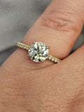 1.61 CTW Diamond Engagement Ring in 14k Gold and Platinum, Size 7