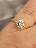 1.34 CTW Diamond Solitaire Engagement Ring in 14k Yellow Gold, Size 7