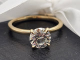 1.34 CTW Diamond Solitaire Engagement Ring in 14k Yellow Gold, Size 7