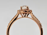 0.97 CTW Diamond Halo Engagement Ring in 14k Rose Gold, Size 9