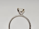 1.28 CTW Pear Cut Diamond Engagement Ring in 14k White Gold, Size 7
