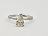 1.28 CTW Pear Cut Diamond Engagement Ring in 14k White Gold, Size 7