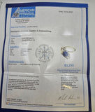1.24CT. Sapphire Diamond Ring in 14k Yellow Gold and Platinum, Size 7.75