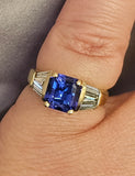 1.60CT. Tanzanite and Diamond Ring in 14k Yellow Gold, Size 6.5
