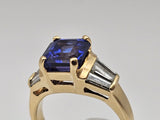 1.60CT. Tanzanite and Diamond Ring in 14k Yellow Gold, Size 6.5