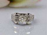 2.17 CTW Diamond Engagement Ring in 18k White Gold, Size 7