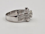2.17 CTW Diamond Engagement Ring in 18k White Gold, Size 7