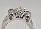 2.17 CTW Diamond Engagement Ring in 18k White Gold, Size 7