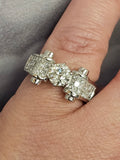 2.17 CTW Diamond Engagement Ring in 18k White Gold, Size 7