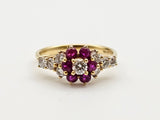 0.60 CTW Ruby and Diamond Ring in 18k Yellow Gold, Size 6.75