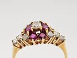 0.60 CTW Ruby and Diamond Ring in 18k Yellow Gold, Size 6.75