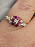 0.60 CTW Ruby and Diamond Ring in 18k Yellow Gold, Size 6.75