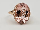 10.23CT. Morganite and Diamond Ring in 14k Rose Gold, Size 9