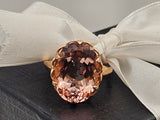 10.23CT. Morganite and Diamond Ring in 14k Rose Gold, Size 9