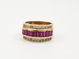 2CT. Ruby and Diamond Ring in 18k Yellow Gold, Size 7
