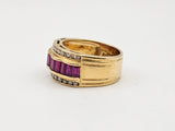 2CT. Ruby and Diamond Ring in 18k Yellow Gold, Size 7