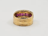 2CT. Ruby and Diamond Ring in 18k Yellow Gold, Size 7