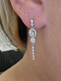 Sterling Silver Cubic Zirconia Double Halo Drop Earrings