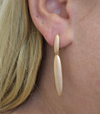 Sterling Silver Contemporary Matte Finished Elongated Drop Earrings