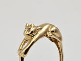 Diamond Cat Ring in 14kt Yellow Gold, Size 10