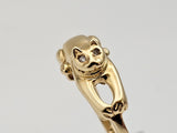 Diamond Cat Ring in 14kt Yellow Gold, Size 10