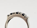 0.72 CTW Sapphire and Diamond Ring in 14KT White Gold, Size 8.5