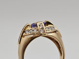 0.61CT. Tanzanite and Diamond Ring in 14kt Yellow Gold, Size 7.75