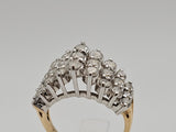 2 CTW Diamond Pryamind Cluster Ring in 14kt Yellow and White Gold, Size 6.5