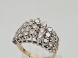 2 CTW Diamond Pryamind Cluster Ring in 14kt Yellow and White Gold, Size 6.5