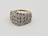 2 CTW Diamond Pryamind Cluster Ring in 14kt Yellow and White Gold, Size 6.5