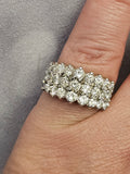 2 CTW Diamond Pryamind Cluster Ring in 14kt Yellow and White Gold, Size 6.5