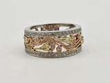 Fancy Yellow Diamond Band in 14kt White And Rose Gold, Size 6