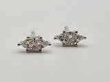 0.31 CTW Marquise Shaped Designer Cut Diamond Stud Earrings in 14kt White Gold