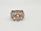 0.60 CTW Diamond Swirl Ring in 14k White And Rose Gold, Size 8.25