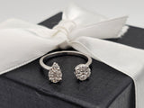 0.52 CTW Diamond Toi Et Moi Ring in 14k White Gold, Size 7.5
