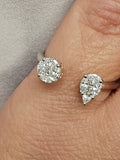 0.52 CTW Diamond Toi Et Moi Ring in 14k White Gold, Size 7.5
