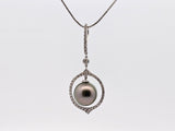0.30 CTW Diamond and Pearl Pendant Necklace in 18kt White Gold
