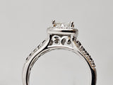 0.97 CTW Diamond Engagement Ring in 14k White Gold, Black Diamond Accents, Size 6.75
