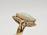 7.35CT. Opal and Diamond Ring in 18kt Yellow Gold, Size 7.5
