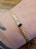 Sapphire and Diamond Bracelet in 14kt Yellow Gold