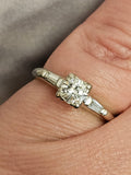 0.56 CTW Diamond Engagement Ring in 14kt White Gold, Size 6.5